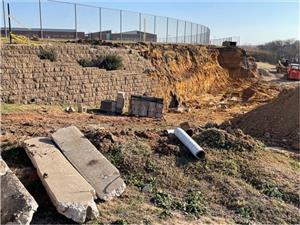 CTHS baseball retaining wall
